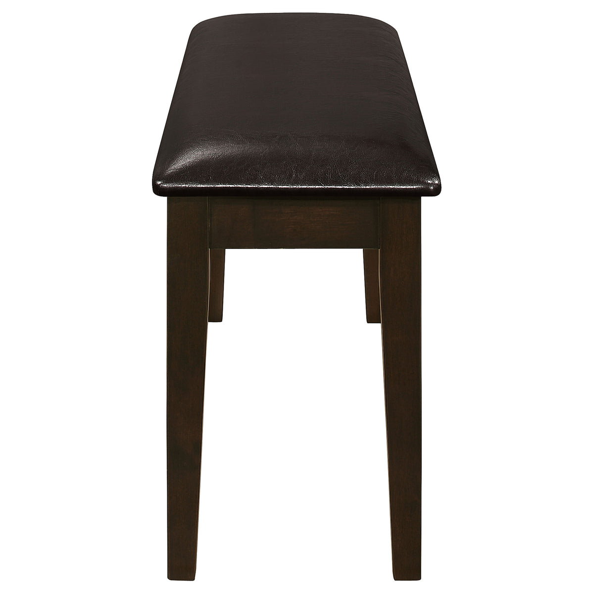 Guillen 5-Piece Dining Set with Bench - Cappuccino Table, 3 Ladder-Back Chairs & Leatherette Seats – view 14