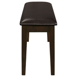 Guillen 5-Piece Dining Set with Bench - Cappuccino Table, 3 Ladder-Back Chairs & Leatherette Seats – view 14