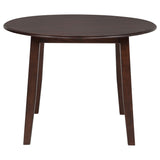 Barton 5-Piece Round Dining Set - Double Cross-Back Chairs with Tan Seats in Dark Brown – view 6