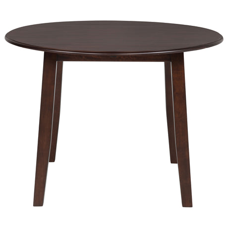Barton 5-Piece Round Dining Set - Double Cross-Back Chairs with Tan Seats in Dark Brown – view 6