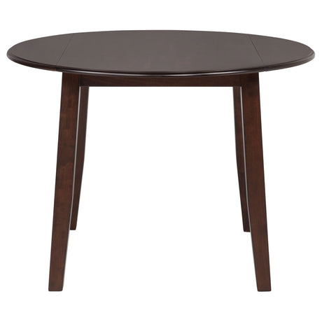 Barton 5-Piece Round Dining Set - Double Cross-Back Chairs with Tan Seats in Dark Brown – view 7