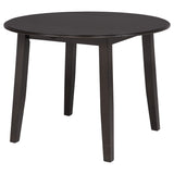 Catley 5-Piece Round Drop Leaf Dining Set - Dark Coffee Table with Ivory Upholstered Chairs – view 5