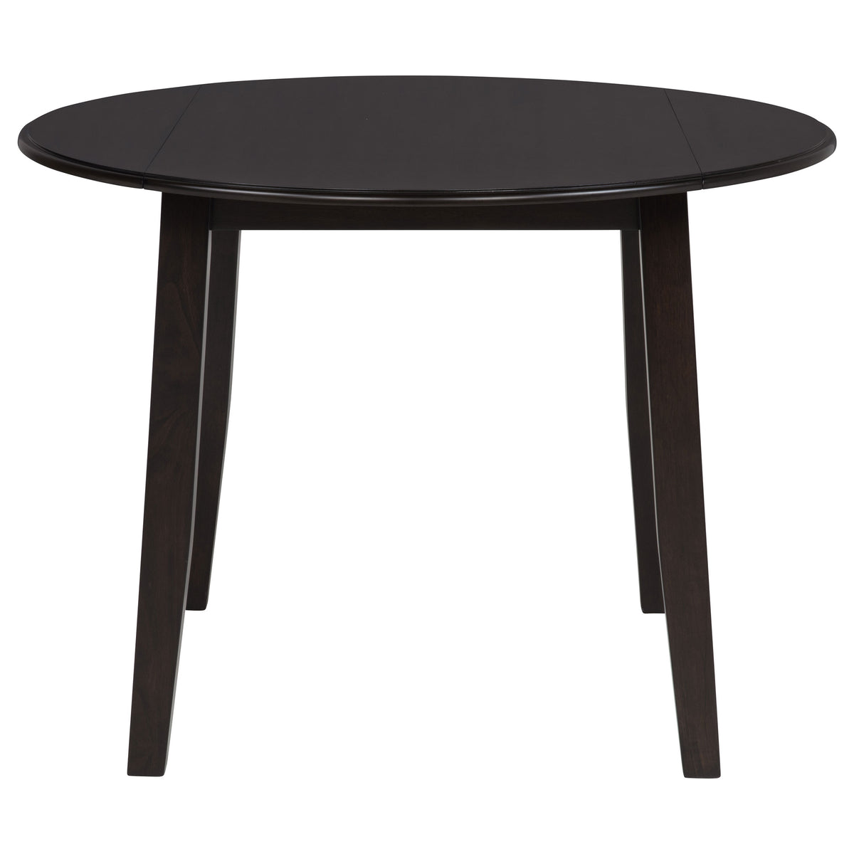 Catley 5-Piece Round Drop Leaf Dining Set - Dark Coffee Table with Ivory Upholstered Chairs – view 6