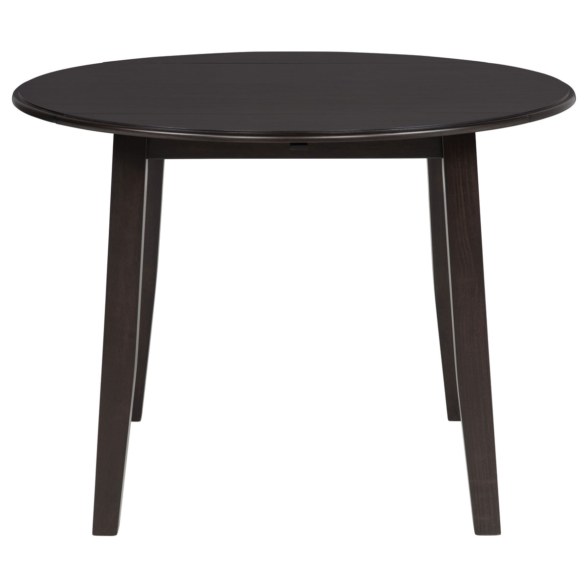 Catley 5-Piece Round Drop Leaf Dining Set - Dark Coffee Table with Ivory Upholstered Chairs – view 7