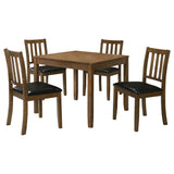 Parkwood 5-Piece Square Dining Set - Compact Table & 4 Slat-Back Chairs in Honey Brown or Charcoal – view 3