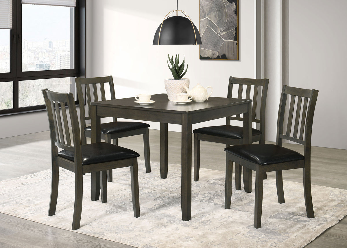 Parkwood 5-Piece Square Dining Set - Charcoal