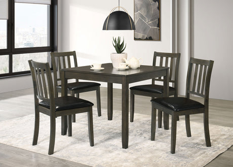 Parkwood 5-Piece Square Dining Set - Charcoal