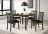 Parkwood 5-Piece Square Dining Set - Charcoal
