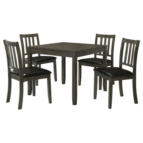 Parkwood 5-Piece Square Dining Set - Compact Table & 4 Slat-Back Chairs in Honey Brown or Charcoal – view 15