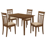 Robles 5-Piece Dining Set - Chestnut Table & 4 Mission Slat-Back Chairs with Beige Seats – view 2