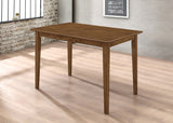 Robles 5-Piece Dining Set - Chestnut Table & 4 Mission Slat-Back Chairs with Beige Seats – view 3