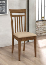 Robles 5-Piece Dining Set - Chestnut Table & 4 Mission Slat-Back Chairs with Beige Seats – view 8