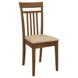 Robles 5-Piece Dining Set - Chestnut Table & 4 Mission Slat-Back Chairs with Beige Seats – view 9