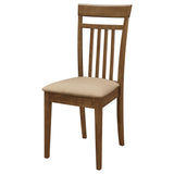 Robles 5-Piece Dining Set - Chestnut Table & 4 Mission Slat-Back Chairs with Beige Seats – view 11