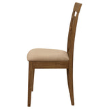 Robles 5-Piece Dining Set - Chestnut Table & 4 Mission Slat-Back Chairs with Beige Seats – view 12