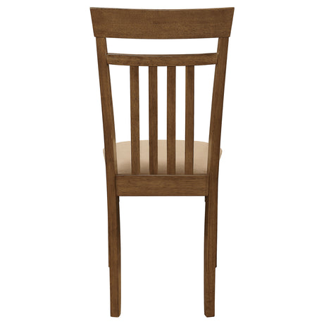 Robles 5-Piece Dining Set - Chestnut Table & 4 Mission Slat-Back Chairs with Beige Seats – view 14