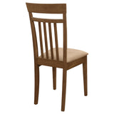 Robles 5-Piece Dining Set - Chestnut Table & 4 Mission Slat-Back Chairs with Beige Seats – view 15