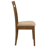 Robles 5-Piece Dining Set - Chestnut Table & 4 Mission Slat-Back Chairs with Beige Seats – view 16