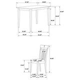 Robles 5-Piece Dining Set - Chestnut Table & 4 Mission Slat-Back Chairs with Beige Seats – view 17