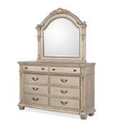 Evelyn Champagne Bedroom 5 Pc Set with Tufted Bed, Dresser, Mirror & Chest