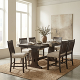 Parker Wood Dining Room Set with Upholstered 4 Chairs & Bench