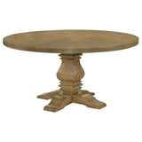 Florence French Country Dining - 126" Trestle Extension Table, 60" Round Pedestal Table & Sideboard in Rustic Honey – view 19