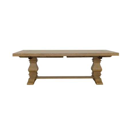 Florence French Country Dining - 126" Trestle Extension Table, 60" Round Pedestal Table & Sideboard in Rustic Honey – view 8