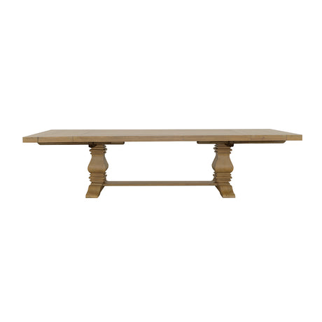 Florence French Country Dining - 126" Trestle Extension Table, 60" Round Pedestal Table & Sideboard in Rustic Honey – view 15