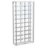 Montara Glass Wine Cabinet with LED Lighting - 18-Bottle Display Curio with Chrome Shelving – view 4