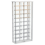 Montara Glass Wine Cabinet with LED Lighting - 18-Bottle Display Curio with Chrome Shelving – view 5