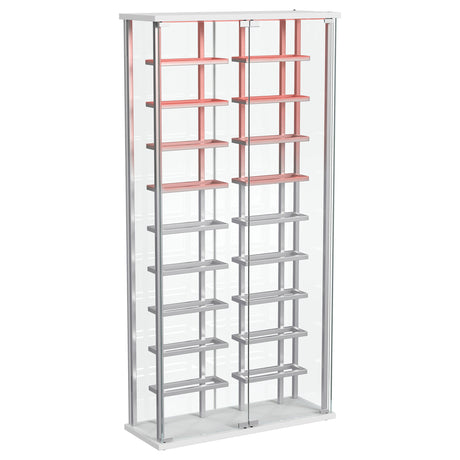 Montara Glass Wine Cabinet with LED Lighting - 18-Bottle Display Curio with Chrome Shelving – view 6