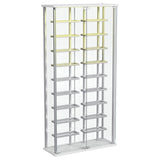 Montara Glass Wine Cabinet with LED Lighting - 18-Bottle Display Curio with Chrome Shelving – view 7