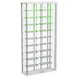Montara Glass Wine Cabinet with LED Lighting - 18-Bottle Display Curio with Chrome Shelving – view 8