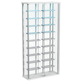 Montara Glass Wine Cabinet with LED Lighting - 18-Bottle Display Curio with Chrome Shelving – view 9