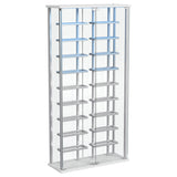 Montara Glass Wine Cabinet with LED Lighting - 18-Bottle Display Curio with Chrome Shelving – view 10