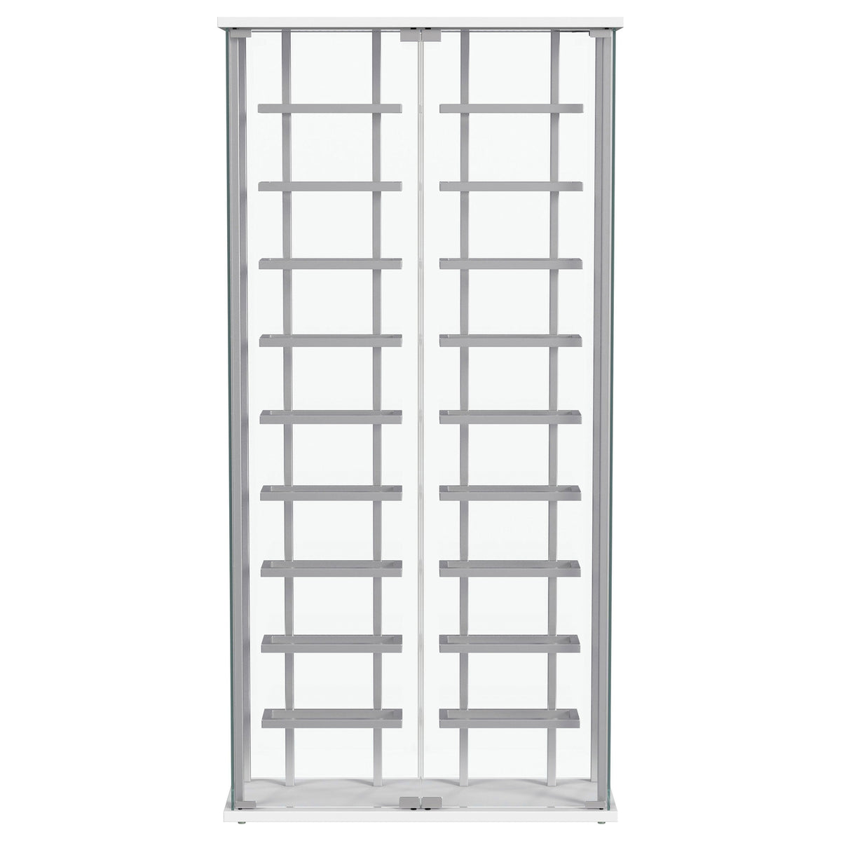 Montara Glass Wine Cabinet with LED Lighting - 18-Bottle Display Curio with Chrome Shelving – view 12