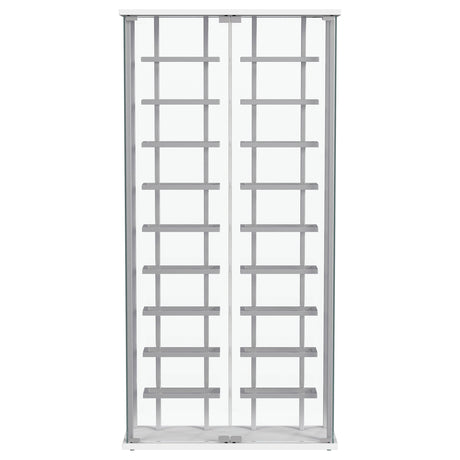 Montara Glass Wine Cabinet with LED Lighting - 18-Bottle Display Curio with Chrome Shelving – view 12