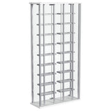 Montara Glass Wine Cabinet with LED Lighting - 18-Bottle Display Curio with Chrome Shelving – view 13