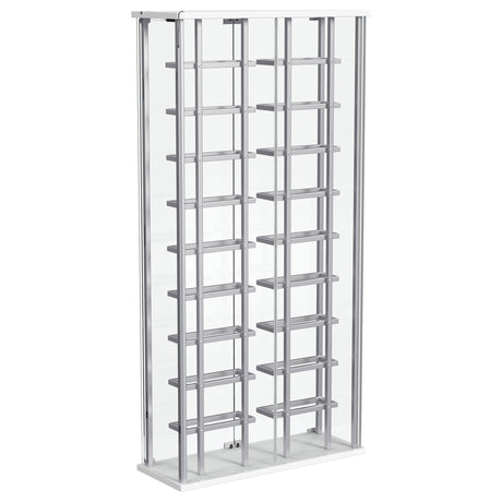 Montara Glass Wine Cabinet with LED Lighting - 18-Bottle Display Curio with Chrome Shelving – view 13