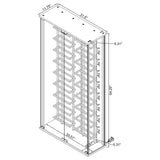 Montara Glass Wine Cabinet with LED Lighting - 18-Bottle Display Curio with Chrome Shelving – view 19