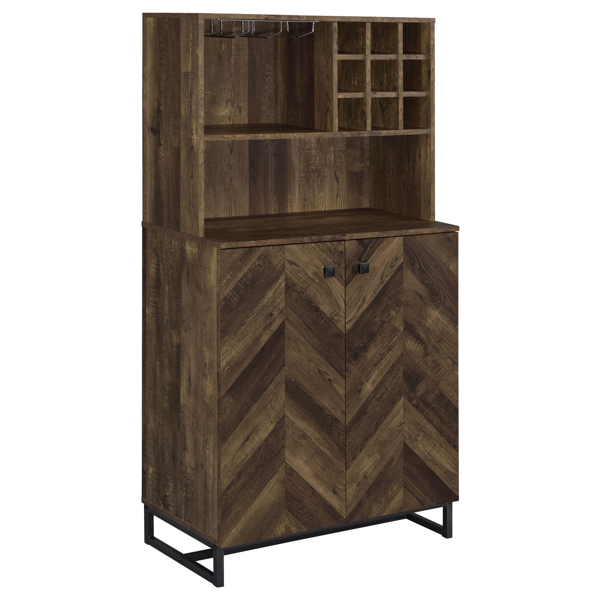Mendoza 2-Door Bar Cabinet with Wine & Stemware Storage