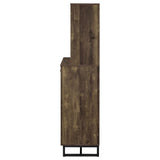 Mendoza 2-Door Bar Cabinet with Wine & Stemware Storage - Rustic Oak Herringbone – view 6