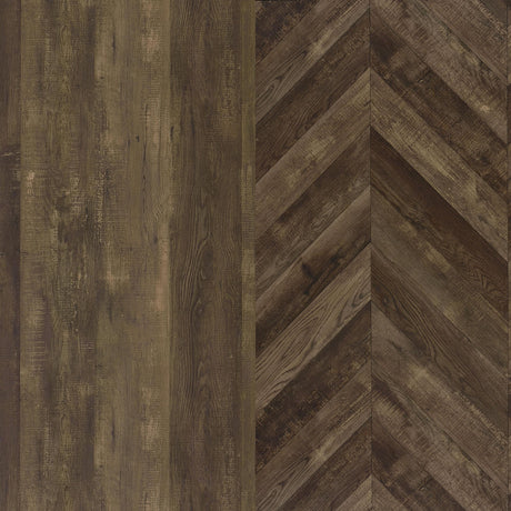 Mendoza 2-Door Bar Cabinet with Wine & Stemware Storage - Rustic Oak Herringbone – view 12