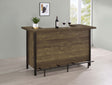 Bellemore Freestanding Home Bar - U-Shaped Wine Cabinet with Stemware Racks in Rustic Oak – view 1