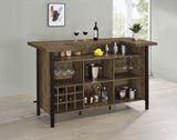 Bellemore Freestanding Home Bar - U-Shaped Wine Cabinet with Stemware Racks in Rustic Oak – view 3