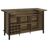Bellemore Freestanding Home Bar - U-Shaped Wine Cabinet with Stemware Racks in Rustic Oak – view 4
