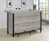 Bellemore U-Shaped Home Bar with Wine & Stemware Storage - Farmhouse Grey Driftwood – view 1