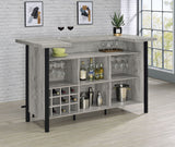 Bellemore U-Shaped Home Bar with Wine & Stemware Storage - Farmhouse Grey Driftwood – view 3