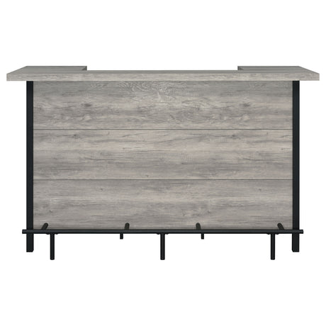 Bellemore U-Shaped Home Bar with Wine & Stemware Storage - Farmhouse Grey Driftwood – view 4