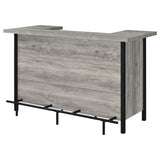 Bellemore U-Shaped Home Bar with Wine & Stemware Storage - Farmhouse Grey Driftwood – view 5
